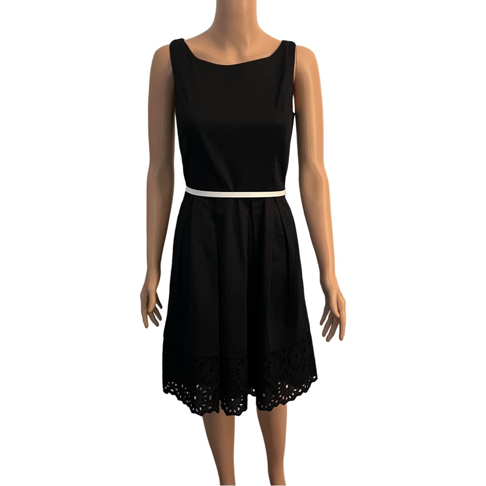 WH/BM black fit and flare dress.